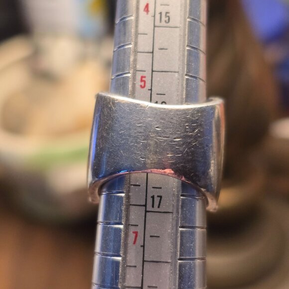 VTG Sterling Silver 9 Citrine Gemstone Ring Sz 6 Emerald Cut Statement Jewelry - Picture 12 of 13